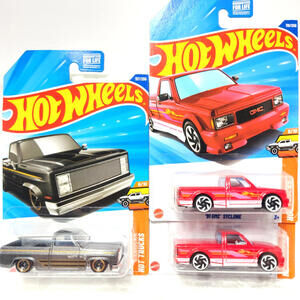 Hot Wheels '83 Chevy Silverado 9/10 & '91 GMC Syclone 8/10 3-Car Hot Truck Lot
